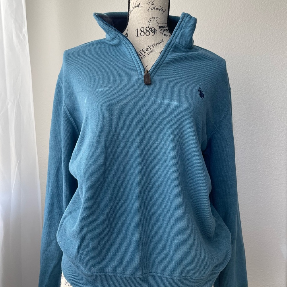 U.S POLO ASSN. Light Blue Quarter Zip
